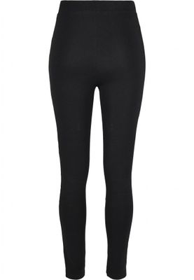 Black leggings with lace in leopard pattern