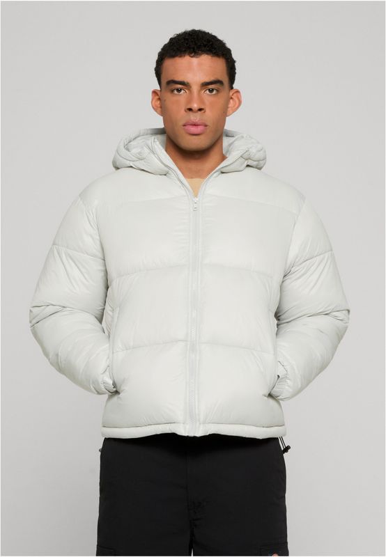 Shiny Puffer Jacket With Hood Jacka för herr – lightasphalt