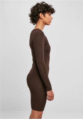 Ribbed dress with long sleeves