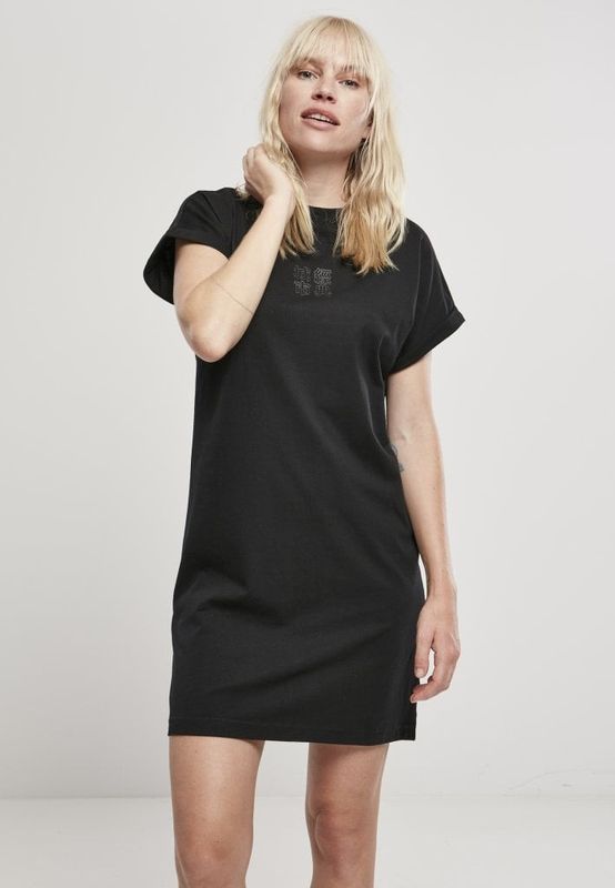 Sort kort kjole i t-shirt model