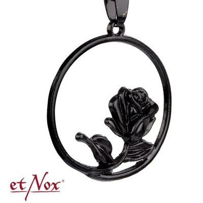 Black Rose Circle - pendant