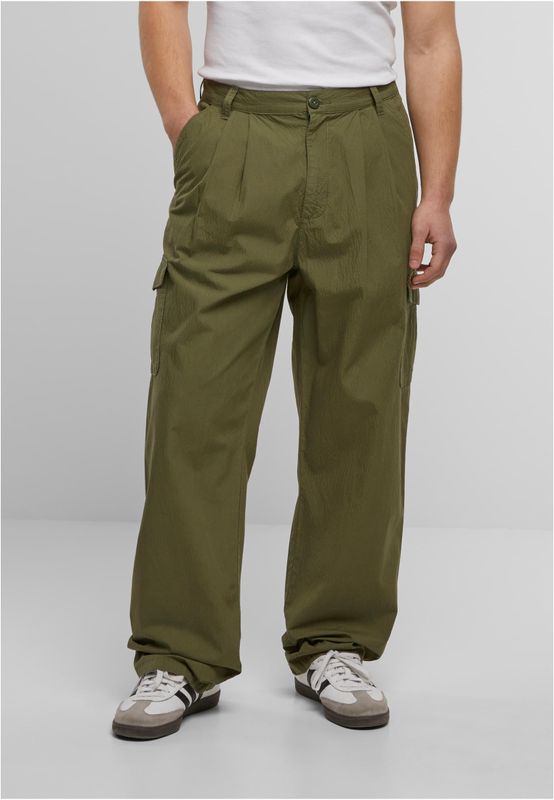 Byxor för herr med wide Pleated Cargo Pants regular – lightolive