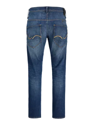 Mörkblå stentvättade jeans tapered fit - MIKE