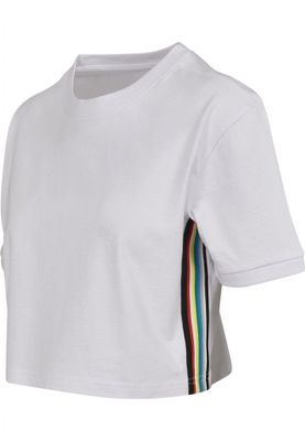 Short t-shirt with striped lady