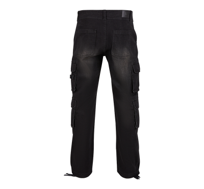 Cargo denim pants för herr – svart