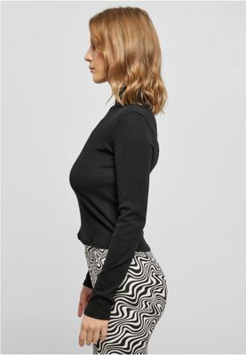 Women's long-sleeved polo shirt with open back
