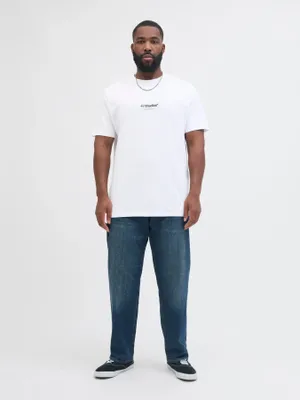 Vit T-shirt med liten logga – Jack & Jones Plus Size