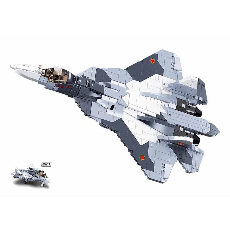 Grey white jet fighter 2in1 - Sluban - M38-B0986