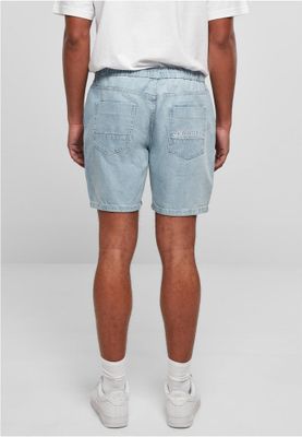 Denim shorts with cuffs at the waist - light blue