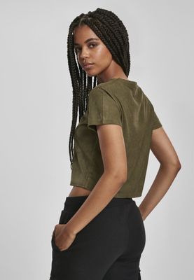 Ribbed short t-shirt ladies