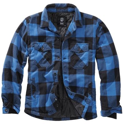 Warmly lined flannel jacket black/blue