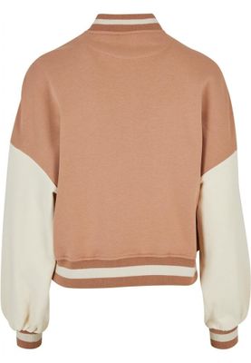 Oversized Two-Tone College Terry Jacket for Women