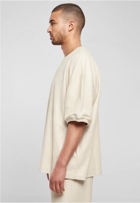 Ribbstickad t-shirt i kraftig frotté herr