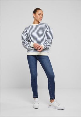 Stribet oversize sømandsskjorte - damer