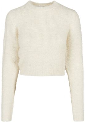 Ladies Cropped Feather Sweater