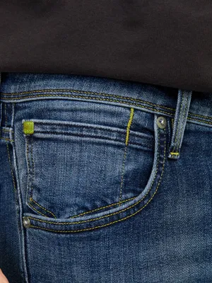 Blå super stretch slim fit jeans - GLENN