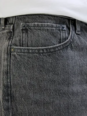 Svarta stonewash shorts för män