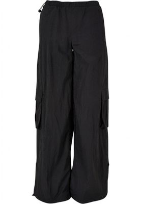 Wide nylon cargo pants for women