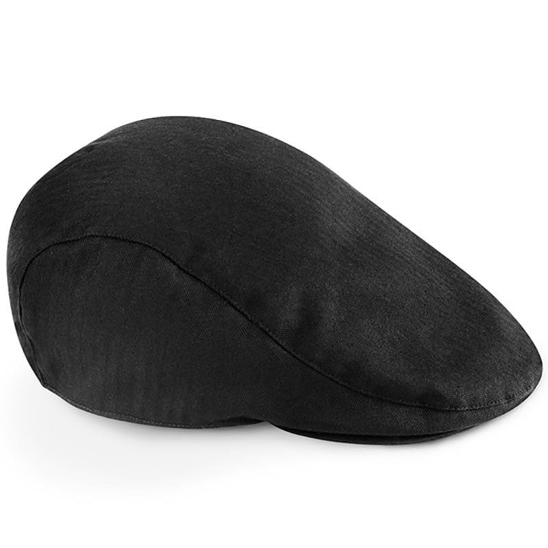 Svart flatcap fiskbensmönstrad