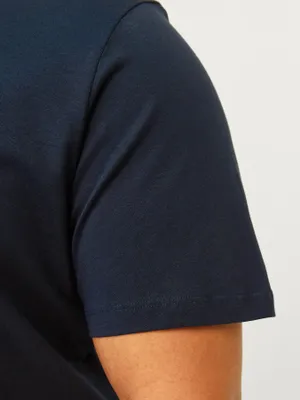 Jack & Jones Plus Size T-shirt med logotryck – Mörkblå