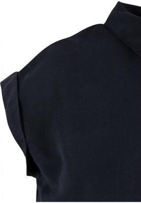 Short sleeve jumpsuit with shirt collar