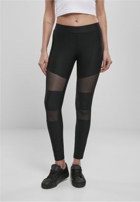 Black leggings in ribbed fabric