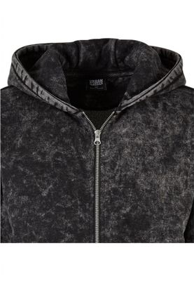 Ladies Short Oversized Towel Washed Zip Hoody