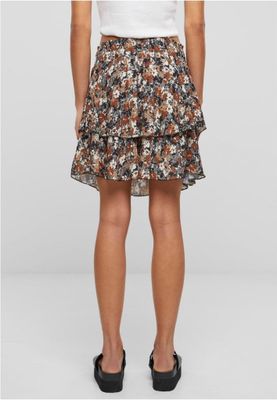 Mini skirt in 2 layers with floral print