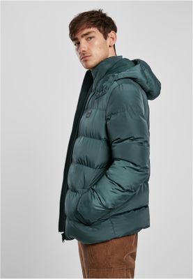Logotyp bröst Hooded Puffer Jacket för herr – bottlegreen