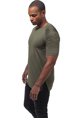 T-shirt with ribbed sleeves