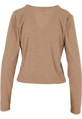 Women's ribbed cardigan with button closure