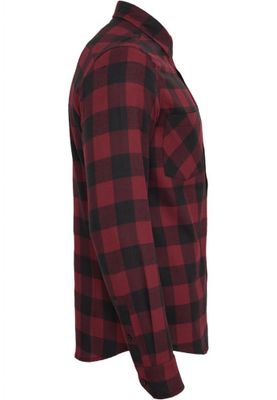 Flanellskjorta Rutig Svart/Burgundy