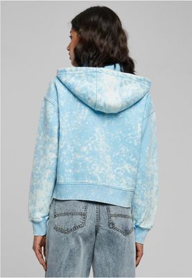 Ladies Short Oversized Towel Washed Zip Hoody