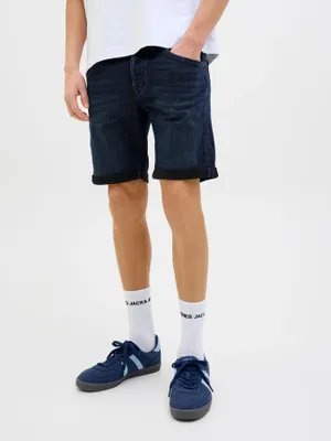 Fox Denim Shorts Normal Passform Blå Medelhög Midja