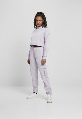 Short sweater with long arms and high neck lady