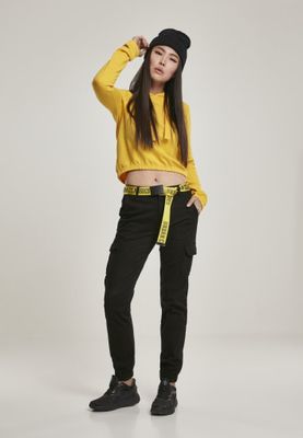 Pants with leg pocket and high waist
