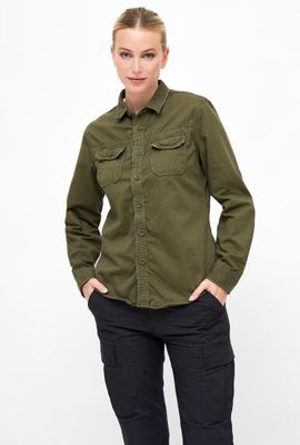Long-sleeved vintage shirt olive - Ladies