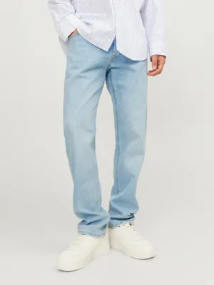 Tapered fit ljusblå jeans herr - MIKE