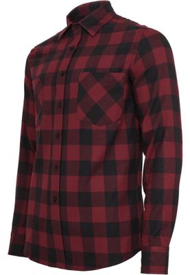 Flanellskjorta Rutig Svart/Burgundy