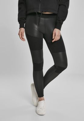 Ladies Fake Leather Tech Leggings