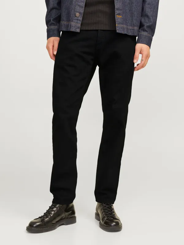 Svarta tapered fit jeans herr - MIKE