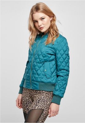 Jacket with diamond quilted nylon ladies
