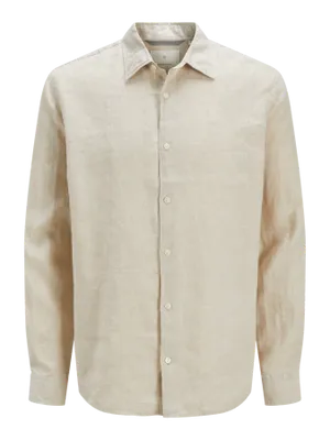 Beige linneskjorta herr