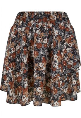 Mini skirt in 2 layers with floral print