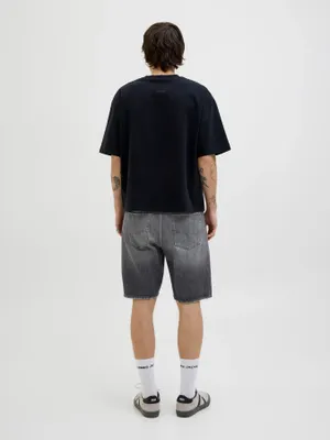 Baggy Fit Stonewash Denim Shorts för män