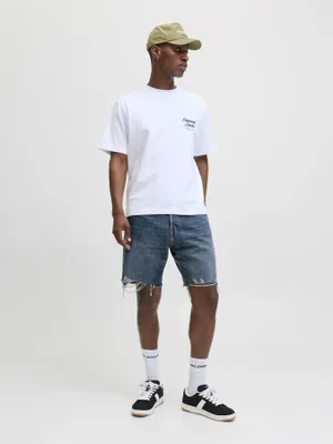 Uppklippta jeansshorts från Jack & Jones