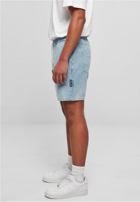 Denim shorts with cuffs at the waist - light blue
