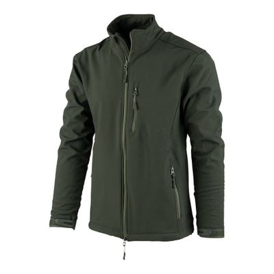 Green softshell jacket for men