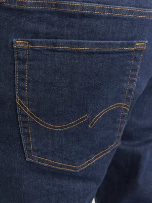 Mörkblå otvättade slim fit jeans - GLENN
