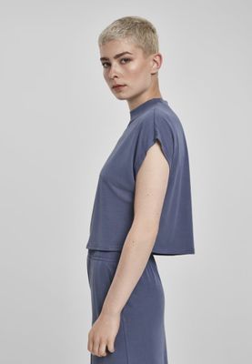 Short t-shirt with high neck ladies